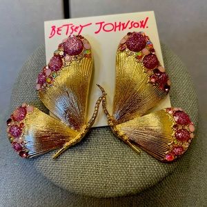 NWT Authentic Betsey Johnson Butterfly Earrings